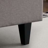 Meubles de chambre à coucher, cadre de lit en bois massif de 1,5 m à 1,8 m, lit moelleux avec tissu en lin, lit moderne