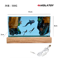 NIKOLATOY Modèle de jouet couple de requins baleines - Thème cinéma et télévision avec lumière chaude