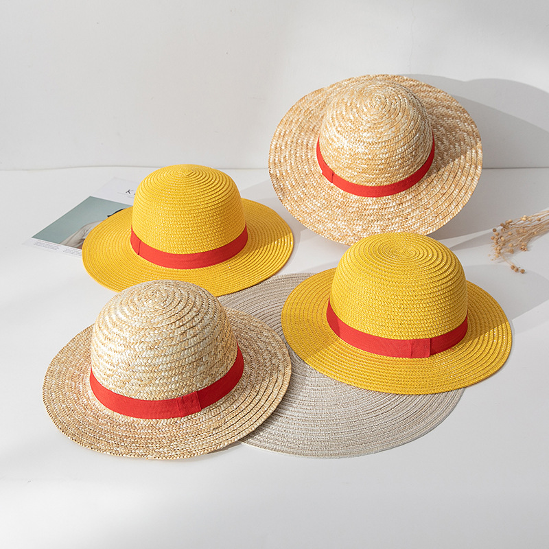 Hat Performance Sunscreen Hat Mão-tecido Cosplay Anime Dress Up Acessórios Luffy Chapéu De Palha