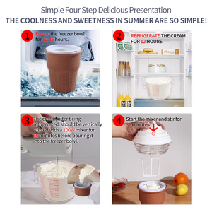 Euro Cuisine Ice <b>Cream</b>, Frozen Yogurt <b>Maker</b>, Homemade Gelato & Soft Serve Kids Ice <b>Cream</b> <b>Maker</b> Freezer Bowl, Mixing Paddle, Lid - Product Image 6