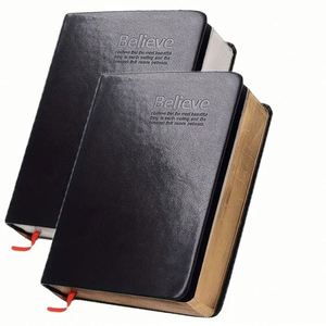 School Hardcover PU Faux Leather <b>Journal</b> A6 Blank Notebook Durable Notepad Thread Sewing Bound Customizable Pages - Product Image 1