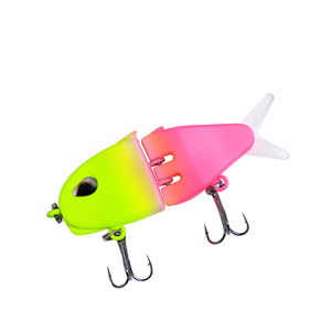 60mm 6,5G Material ABS hundimiento lento cebo de deslizamiento de 2 secciones con cola suave sonajero pequeño nadar articulado Swimbait señuelo de pesca cebo - Product Image 4