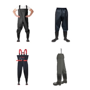 Grande combinaison de <span class=keywords><strong>pêche</strong></span> respirante avec poche, cuissardes en PVC avec bottes - Product Image 1