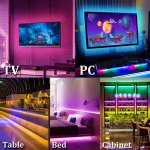 Wholesale Cheap 12.5ft 3.8m 5V RGB 5050 Sync Color Changing Backlight For 55-65in TV USB Blue Tooth APP Control LED Strip Light