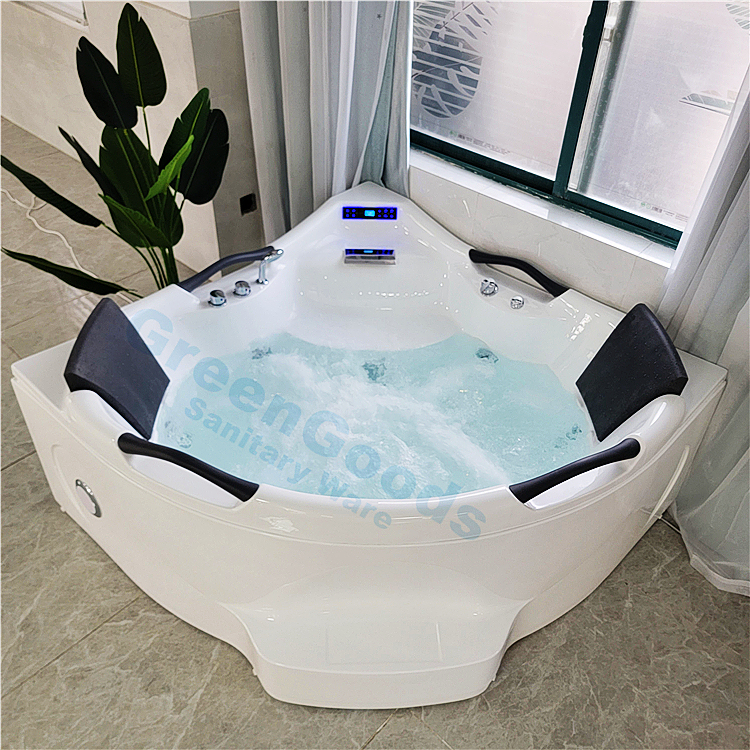 Offre Spéciale Classique Conception 2 personne Coin À Jets De Massage Acrylique Baignoire À Remous Et Air Bubble Baignoires
