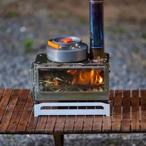 שריפת עץ רב-דלק ניידת נירוסטה מחנאות אוהל אריזת אחורי כיריים עיצוב מינימליסטי כסף לסיים כל עונות השימוש - Product Image 5