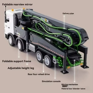 Camion pompe à béton télécommandé 2,4 GHz SJY-1381 en métal, échelle 1:18, modèle d'ingénierie en alliage 4 canaux - Product Image 3