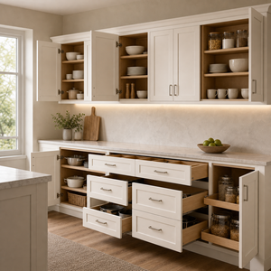 Islas de Cocina RTA con Acabado en Madera Lacada y Encimeras de Mármol Artificial para Contratistas y Renovadores de Casas - Product Image 4