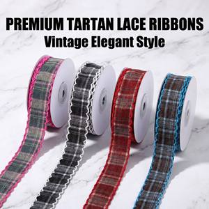 CHANG YUAN 2.5cm/10yard Gulungan Pita Kotak-kotak untuk Pembungkus Kado, Kerajinan Bunga, Gaun, Tirai, Dekorasi Pernikahan, Kostum - Product Image 1
