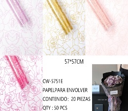 Floral Printed <b>Cellophane</b> <b>Wrapping</b> Paper 57x57Cm For Flowers Gifts Crafts 20 Pieces Decorative Transparent Packaging - Product Image 3