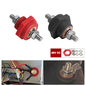 Automotive <b>Battery</b> <b>Terminal</b> Connector 48V DC Red Black Plastic Straight Through For Small Engine Use - Product Image 5