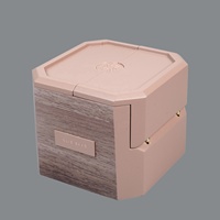 Boîte de montre en bois peinture rose écologique pour femmes, emballage de luxe, écologique, simple, personnalisé, 1 pièce