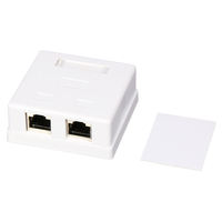 Caja de empalme RJ45, CAT5e CAT6 conector de red, caja de Cable de extensión de escritorio hembra de 2 puertos