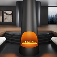 Cheminée artistique cylindrique suspendue à flamme simulée 3D, cheminée atomisante de type colonne, cheminée décorative