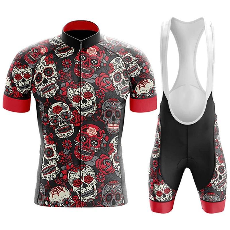 Red Skull Cycling Suit