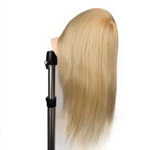 Cabezas de Maniquí para Pelucas, Cabeza de Maniquí Rubia para Entrenamiento de Cosmetología, Maniquí de Entrenamiento con Cabello Mixto No Remy - Product Image 4