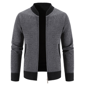 Cappotto Cardigan in maglia di Cashmere invernale con Logo personalizzato con cerniera da <span class=keywords><strong>uomo</strong></span> in cotone aderente <span class=keywords><strong>maglione</strong></span> lavorato a maglia da <span class=keywords><strong>uomo</strong></span> - Product Image 5