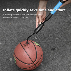 Bomba de aire portátil Yueli de nailon azul con aguja para baloncesto, fútbol y voleibol - Product Image 3