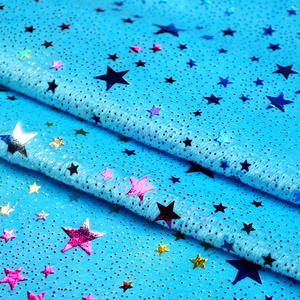 Meilleure vente de microfibre respirante, tissu polaire 100% Polyester avec impression d'étoiles, bronzé or, Minky Velboa pour jouets/ - Product Image 2