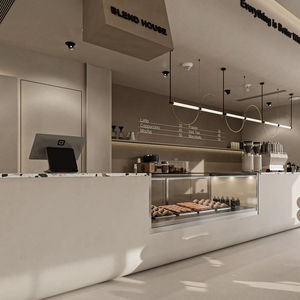 Bar à desserts hygiénique Design complet de boutique Vitrines en verre personnalisées et faciles à nettoyer Vitrine de gâteaux frais - Product Image 1