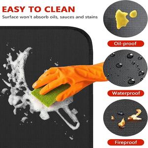 Alfombrillas para debajo de la parrilla para parrilla, ignífugas de doble cara, impermeables, a prueba de aceite, fáciles de limpiar, alfombrilla para <span class=keywords><strong>chimenea</strong></span>, alfombrilla para barbacoa de calidad - Product Image 3