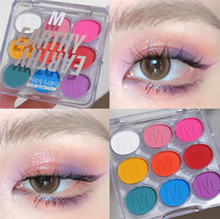 Palette de fards à paupières mats et scintillants hautement pigmentés 9 couleurs, bleu, violet, vert, maquillage pour les yeux, marque privée OEM