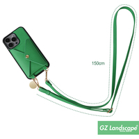Logo personnalisé laser métal réglable bandoulière couverture de téléphone portable en cuir PU étui pour téléphone portable portefeuille iphone 15 pro max
