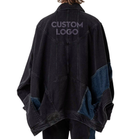 Logo OEM/ODM personnalisé impression graphique lavé à l'acide surdimensionné broderie patch veste en jean pour homme