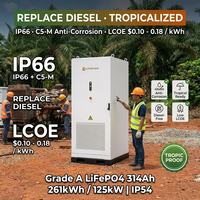 Sistem Penyimpanan Energi Baterai Lithium Ion LITHTECH Eropa Terlaris 125KW 261KWH Pendingin Cair Suhu Rendah -40C 60C