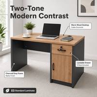 Escritorio de Oficina Modular Ecológico Moderno de Madera con Dos Colores y Almacenamiento con Cerradura, Venta al Por Mayor de Fábrica