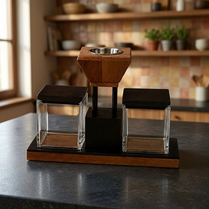 Juego de Quemadores de Incienso de Madera Ecológicos Hechos a Mano, Frascos de Acrílico, Fragancia de Sándalo, Decoración para el Hogar para Todas las Estaciones, para Ramadán - Product Image 1