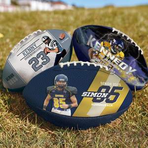 כדור פוטבול אמריקאי איכותי מקצועי עם תמונה אישית של צוות ולוגו בהתאמה אישית, מתנה לנוער, עשוי PVC או עור PU - Product Image 1