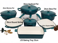 Ensemble de 8 ustensiles de cuisine en fonte, compatibles four, cocotte et poêles, pour cuisinières à induction et à gaz