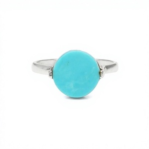 Top vente 925 bague en argent Sterling pour femmes à la main 12mm plat bleu Arizona Turquoise pierre précieuse or Rose bijoux fins - Product Image 1