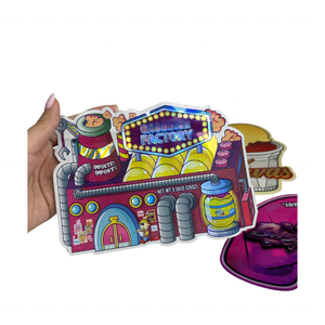 Оптовая продажа, упаковка на молнии 3,5 г с голографическим дизайном, уникальные бумажные коробки неправильной формы - Product Image 3