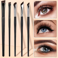 Kuas Makeup Private Label Tunggal untuk Eyeliner, Alis, dan Concealer, Kuas Eyeliner Tipis Ultra Halus, Kuas Eyeliner Miring Tipis