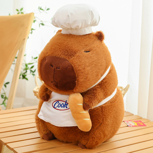 Siêu mềm Reversible capybara đồ chơi sang trọng đầu bếp của hat Ted gấu gối ODM tùy biến Comforter cho trang trí nội thất - Product Image 4