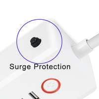 Multiprise intelligente WiFi avec 4 prises secteur et 2 ports USB Protection contre les surtensions Prises universelles multi-prises Matériau ABS