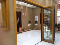 Porte patio pliante en bois Penjoy, double vitrage, verre trempé, économie d'énergie, cadre en bois massif, taille personnalisée