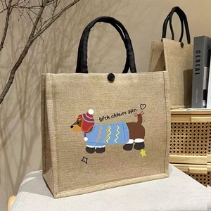 <strong>Wholesale</strong> Hot Sale <strong>Custom</strong> Logo <strong>Jute</strong> Burlap <strong>Tote</strong> <strong>Bag</strong> Recycled Eco-Friendly Laminated <strong>Foldable</strong> for Shopping Beach Gift - Product Image 2