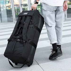 Bolsa de lona plegable con ruedas de <span class=keywords><strong>30</strong></span> pulgadas con ruedas de diseñador de 80l negra mejor calificada con ruedas y correas de mochila - Product Image 1