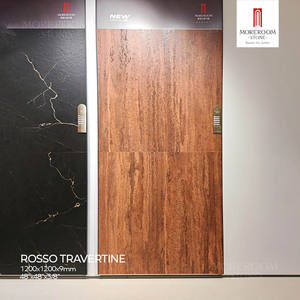 Lastra in Pietra Sinterizzata 1200x1200mm per Decorazione <span class=keywords><strong>Pareti</strong></span> <span class=keywords><strong>Bagno</strong></span>, Piastrelle in Gres Porcellanato Grande Formato 9mm Effetto Travertino per Design d'Interni Villa - Product Image 1