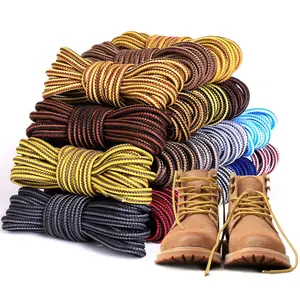 New Striped Double Color Shoe Laces Boots Outdoor Adult Sport Round Sneaker Shoelaces