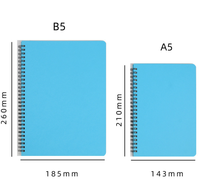 Carnet à spirale en papier kraft mat populaire en gros, A5 B5, 120 pages, pages intérieures lignées, fournitures de papeterie scolaire et de bureau