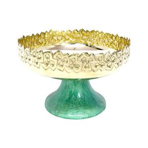ชามเสิร์ฟอาหารและผลไม้สีทองทำด้วยมือทำจากทองเหลืองและเรซินที่หรูหรา - Product Image 1