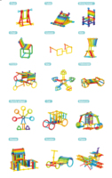 Jeu de briques intelligentes d'assemblage créatif et écologique du fabricant Blocs de construction éducatifs Puzzle Jouets Modèle de jeu