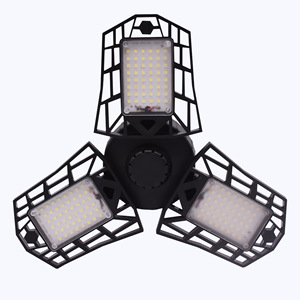 Plafonnier LED pliable E27 B22 65W avec quatre pales de ventilateur, lumière LED déformable pour garage, entrepôt, atelier WD-BXZDDD pliable - Product Image 3