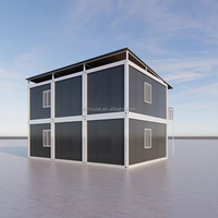 Panneau sandwich ignifuge, structure en acier préfabriquée, maison conteneur à deux étages, démontable, appartement conteneur modulaire, hôtel conteneur