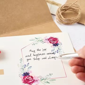 <span class=keywords><strong>Carte</strong></span> de vœux artisanale en papier kraft rétro personnalisée offset <span class=keywords><strong>gratuite</strong></span> pour Noël, <span class=keywords><strong>anniversaire</strong></span>, Saint-Valentin - Design fleurs séchées - Product Image 5