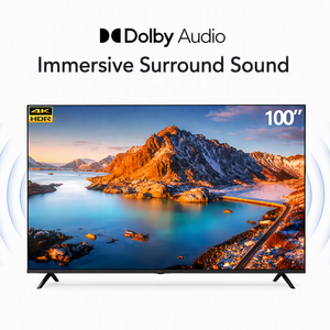 Téléviseur intelligent 4K UHD sans cadre de 32 à <span class=keywords><strong>100</strong></span> <span class=keywords><strong>pouces</strong></span>, télévision LED avec télécommande vocale, WiFi, Dolby Audio, Bluetooth, mise en miroir de l'écran, fabricant OEM - Product Image 1